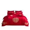 Juego de ropa de cama para boda, juego de cuatro piezas, nuevo estilo 2026 sábana y funda de edredón, rojo para recién casados, para la habitación nupcial