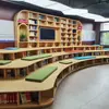 Estante Giratória Grande tipo Escada de Chão para Centro de Treinamento Estante Curva Infantil Estante Circular de Chão para Biblioteca