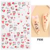 Pegatinas de uñas transfronterizas para el Día de San Valentín, pequeñas pegatinas blancas con diseño de personas que aman la espalda, calcomanías creativas de dibujos animados para uñas.