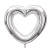 Globo de papel de aluminio nuevo modelo transfronterizo de 40 pulgadas con forma de corazón hueco para el Festival Qixi, Día de San Valentín, decoración y arreglo de bodas