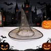 Sombrero de Mago Cosplay para Fiesta de Halloween Malla Transparente Telaraña Sombrero de Bruja Accesorios para Actuación en Escenario