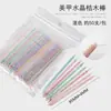 Ferramentas de Manicure Cola Ponto Broca Cristal Palito de Madeira Ponta Dupla Empurrador de Pele Morta Caneta Ponto Flor Manicure Palito de Madeira de Laranjeira Bastão para Broca de Ponto de Cristal