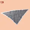 Novo Estilo Lenço Triangular Feminino de Sarja com Estampa Xadrez Geométrico, Xale de Proteção Solar para Viagem, Fábrica Fornecedora Atacadista