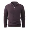 Suéter de Tricô Meia-Zip com Gola Alta Outono Inverno 2026 para Jovens Versátil Moda Casual Camisa Base