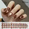 Doudoujia Uñas Postizas Ultra Cortas Estilo Francés Blanco Parches de Uñas Portables Color Nude Uñas Pre-Hechas Uñas Postizas Mayoreo