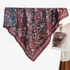 Bufanda Grande Azul de Algodón Lino con Patrón de Anacardo 90% Bufanda de Seda Protector de Cuello Estilo Coreano para Mujer Chal Pañuelo Fino para la Cabeza Bufanda de Terciopelo Rosa