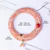 Vino Natural Granate Rojo Multi-Círculo Pulsera Collar de Cristal para Mujer Universal Moda Commuter Pulsera de Cristal de Ágata Joyería