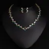 Juego de Joyería de Circonita de 3A para Mujer, Collar y Pendientes de Boda Nupcial, Más Vendido en Comercio Exterior, Joyería al por Mayor de Fábrica, Estilo de Lujo Ligero
