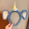 Diadema de Oso de Pelo de Cordero de Dibujos Animados, Diadema Linda para Niña, Accesorios para Fotos de Parque de Diversiones, Sombrero de Cumpleaños, Moño para el Cabello, Tocado para Mujer