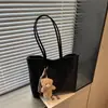 Estilo europeo y americano, textura tejida, ligero, lujoso, retro, casual y adecuado para ir al trabajo; Bolsa de hombro tipo tote para mujer 2026 de gran capacidad, minimalista, con acentos decorativos