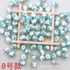 Cuentas de cerámica de porcelana azul y blanca pintadas a mano cuerda roja collar tejido a mano pulsera accesorios DIY cuentas sueltas accesorios de joyería