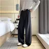 Nuevos pantalones casuales de otoño para hombre, estilo Hong Kong, corte holgado, marca trendy japonesa, pantalones ajustados para jóvenes, pierna ancha y bajo ancho