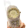 Reloj AIP de Cuarzo de Aleación para Hombre y Mujer, Completamente Incrustado de Diamantes, Reloj de Pulsera de Moda de Negocios para Mujer, Reloj Ligeramente Resistente al Agua