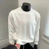 Moletom Americano Pesado de Outono/Inverno com Gola Redonda para Homens, Pulôver Solto Casual com Ombro Caído e Manga Longa, Cor Sólida