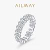 Anillo de lujo de plata esterlina S925 con diamantes completos para mujer, diseño de nicho, estilo ins de alta gama, anillo apilable de diamantes en fila para el dedo índice
