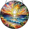 Atrapasol de Cristal de Flores Silvestres de Amazon, Colgante de Ventana de Acrílico Regalo para Amantes de las Plantas Colgantes Flores Silvestres Océano