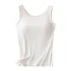 Camisola Feminina com Alça Fina e Bojo Integrado Base Interna Antiderrapante Tamanho Grande Algodão Modal Roupa Íntima Feminina