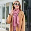 Bufanda de Running de Color Puro Imitación Cachemir para Mujer, Bufanda Monocromática, Chal Otoño e Invierno, Bufanda Roja para Mujer, Venta al por Mayor, Dropshipping