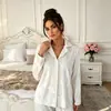 Outono e Inverno Europeu e Americano Veludo Roupa de Casa Gola Lapela Botão Manga Longa Top Calça de Perna Reta Pijama Espessado Feminino 938