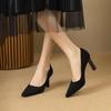 Zapatos Negros Elegantes de Tacón Alto para Mujer, Otoño 2025 Nuevos Versátiles Profesionales de Moda Puntiagudos de Tacón Alto