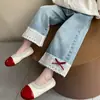 Pantalones de Pierna Ancha para Niñas 2026 Primavera/Otoño Nuevo Estilo Bebé Moda Coreana Niños Sueltos Elegantes Bebé Vaqueros de Pierna Recta