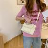 9794 Bolsa Transversal Estilo Coreano Ins Cor Sólida Portátil com Aba Bolsa de Ombro Simples Versátil Bolsa de Lona para Compras para Mulheres
