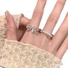 Anillo de dedo abierto con lazo de perlas dobles cruzado estilo francés para mujer, lujo ligero, alto sentido, anillo simple exquisito