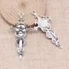 65X31mm 6.8g Plata Antigua DIY Accesorios para Joyería Hecha a Mano Colgante de Estrella de Cinco Puntas Espada