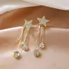 Pendientes de Diseño de Estrella de Cinco Puntas con Borlas Coreanas, Pendientes Elegantes, de Alta Gama, Versátiles