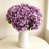 Flores de hortensia artificiales, flores decorativas artificiales para sala de estar del hogar, decoración de boda, flores artificiales para arco, flores falsas de hortensia al por mayor