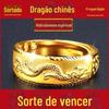 [muito inteligente] anel de prata S925 deus da riqueza mahjong homens e mulheres anel de dragão da sorte dominador anel da moda vendendo