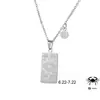Moda INS nuevo collar para mujer colgante cuadrado tallado cadena para la clavícula chapado en acero inoxidable collar de oro real venta al por mayor