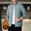 Chaqueta de Hombre 2026 Otoño con Cuello Alto y Forro Polar, Abrigo Cortavientos para Primavera y Otoño, Casual de Negocios, Tallas Grandes, Versátil, Cierre de Cremallera