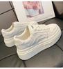 Zapatos Blancos Estilo Coreano para Mujer 2024 Primavera Nuevos de Moda en Internet Combinan con Todo Plataforma Moda Tenis Casuales para Estudiantes
