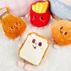 Pequeño peluche de dibujos animados para jugar a la comida, hamburguesa, papas fritas, colgante, llavero, broche, muñeca, accesorios DIY, accesorios al por mayor
