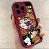 Funda de Teléfono de Dibujos Animados Linda de Shin-Chan para Apple 18 Pro, 16 Pro Max, iPhone 17, Transfronteriza 14, Nicho 15