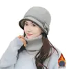 Nuevo Sombrero de Pescador de Punto con Lazo para Otoño e Invierno para Personas de Mediana Edad y Mayores, Sombrero de Cubo de Lana Versátil y Elegante, Sombrero Cálido para Madre