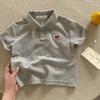 Nueva Camisa Polo para Niños Delgada de Verano Nuevo Top de Color Sólido para Niños Suelto Camiseta de Bebé con Corazones Manga Corta para Mujer