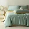 2026 60s Austriaco Lenzing Color Puro Dos Tonos Tencel Juego de Cuatro Piezas Satinado Conjunto para Dormir Desnudo