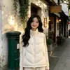 2026 Nuevo Chaleco de Invierno Holgado con Cuello Alto Bloques de Color para Mujer Talla Grande Cálido Ropa de Pareja Sin Mangas Chaleco