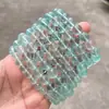 Atacado de Cristal 7A Pulseira de Contas de Fluorita Verde Natural para Mulheres Simples Pulseira de Contas Redondas Semi-Acabada Venda Direta de Fábrica de Contas Soltas