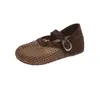 Zapatos Mary Jane Tejidos Calados para Mujer 2026 Estilo Nuevo Sin Cordones Ligeros Versátiles Cómodos Tacón Oculto Transpirables Zapatos Bajos
