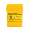 Fengji 0,3L Quadrado Mini 0,2L Recipiente para Perfurocortantes Amarelo Médico Lixo Agulhas Seringas Armazenamento Lixeira Suporte de Agulhas Cortador