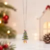Aretes y Collar de Árbol de Navidad de Cristal Iridiscente Transfronterizos, Colgante de Árbol de Navidad con Perlas, Joyería al por Mayor para Ambiente Festivo