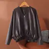 Nueva Chaqueta de Cuero Holgada Casual de Otoño 2026 para Mujer, Top Versátil Adelgazante de Manga Larga, Tallas Grandes de Moda
