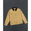 Jaqueta jeans workwear americana retrô de Detroit para homens, coleção primavera 2006, com design em blocos de cor, gola alta e estilo casual, solto e moderno.
