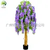 Decoración de Centro Comercial Árbol de Flores de Glicinia Simuladas Planta en Maceta Árbol de Flores Simuladas Adornos Decorativos Grandes de Pie Árbol de Flores de Frijol Simuladas
