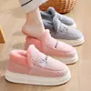 Pantuflas de Algodón para Mujer Invierno Hogar Silenciosas Antideslizantes 2025 Estilo Nuevo Felpa Gruesa Suela Gruesa Cubre Talón Cálidas Pantuflas Hombres Venta al por Mayor