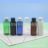 Botella negra regular de 50 ml con tapa de rosca, botella de hombro plano, botella para aceite esencial, botella para champú y acondicionador, botella para loción de 50 ml