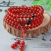 Pulsera de Ágata Calcedonia Roja Natural Redonda para Hombres y Mujeres Pulsera de Jade Cuentas de Buda de Ágata Roja Pulsera Wenwan Suministro en Vivo